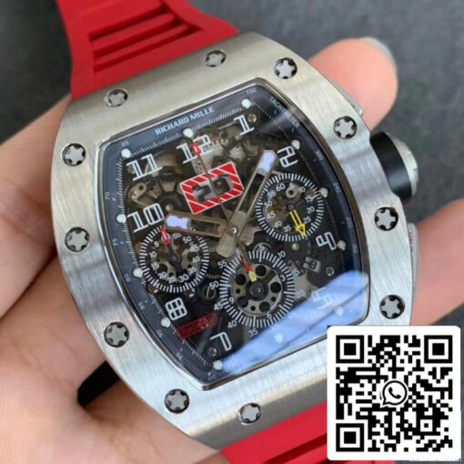 Richard Mille RM011 1:1 Best Edition KV Factory Red Rubber Strap – Image 2