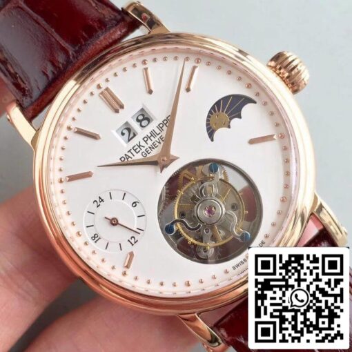 Patek Philippe Tourbillon Moonphase 24H Power Reserve 1:1 Best Edition Swiss Tourbillon White Dial - Image 4