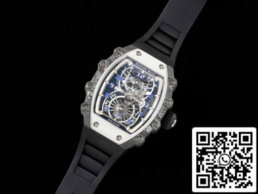 Richard Mille RM21-01 1:1 Best Edition RM Factory Tourbillon Skeleton Dial Black Strap - Image 8