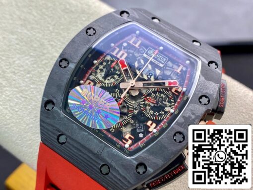 Richard Mille RM011 1:1 Best Edition KV Factory V3 Red Rubber Strap – Bild 9