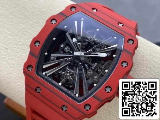 Richard Mille RM12-01 Tourbillon 1:1 Best Edition RM Factory Red Rubber Strap - Image 3