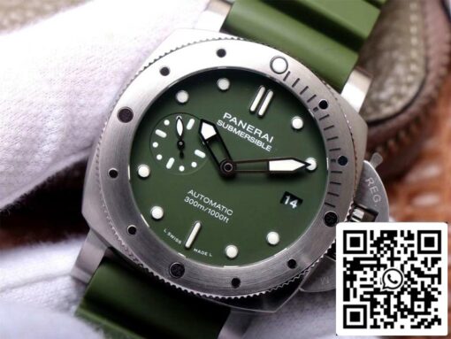 Panerai Submersible PAM01055 1:1 Best Edition VS Factory Green Dial Swiss P9000 - Image 7