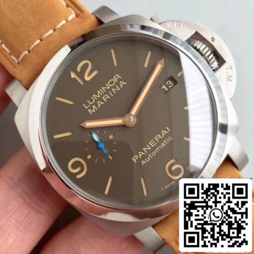 Panerai Luminor PAM1351 ZF Factory Men Watches 1:1 Best Edition Swiss ETA P9010 Brown Leather Strap - Image 6