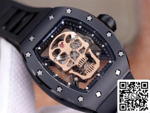 Richard Mille RM52-01 Tourbillon 1:1 Best Edition JB Factory Rose Gold Skull Dial - Image 8