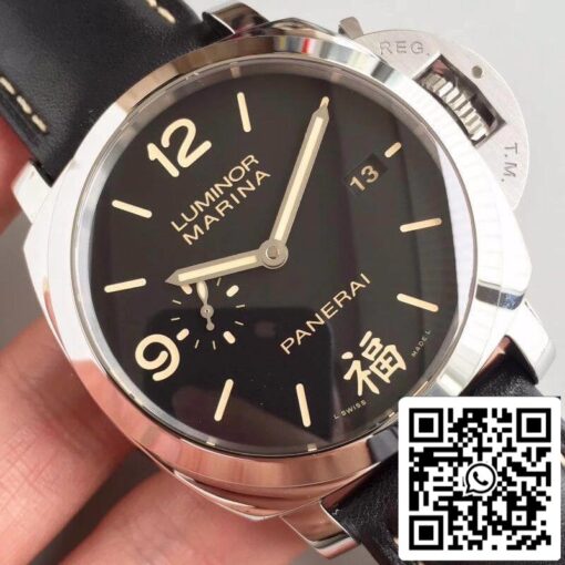 Panerai Luminor PAM498 VS Factory Mechanical Watches 1:1 Best Edition Swiss ETA P9000 Black Leather Strap - Image 7