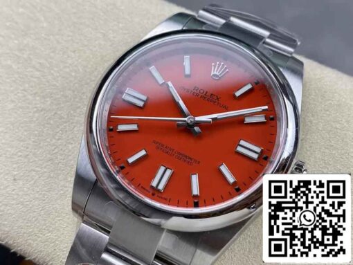 Rolex Oyster Perpetual M124300-0007 41MM 1:1 Best Edition Clean Factory Coral Red Dial - Image 3