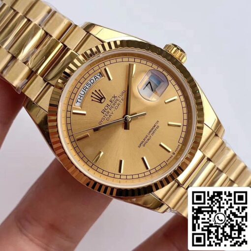 Rolex Day Date M128238-0045 1:1 Best Edition EW Factory Champagne Dial Swiss ETA3255 - Imagen 8