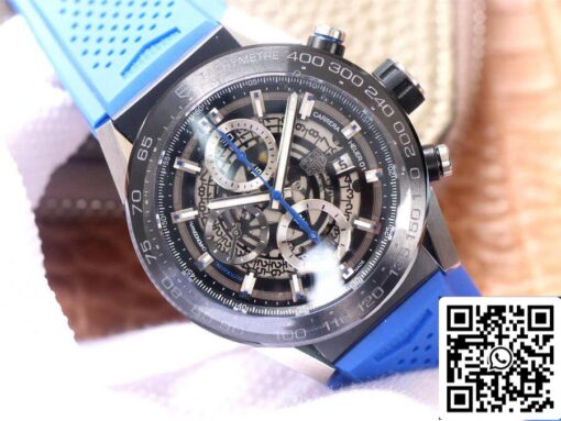 TAG Heuer Carrera CAR2A1T.FT6052 1:1 Best Edition XF Factory Blue Rubber Strap - Image 10