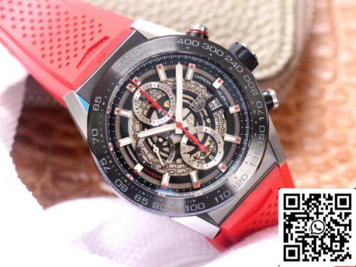 TAG Heuer Carrera CAR2A1Z.FT6050 1:1 Best Edition XF Factory Red Rubber Strap - Image 10