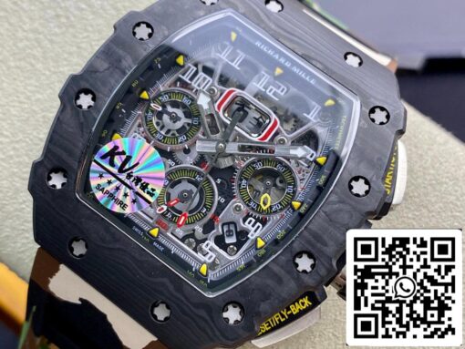 Richard Mille RM-011 1:1 Best Edition KV Factory V2 Carbon Fiber Camo Strap — изображение 10