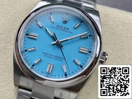 Rolex Oyster Perpetual M126000-0006 36MM 1:1 Best Edition Clean Factory Turquoise Blue Dial - Image 8