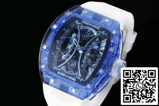 Richard Mille RM053-02 Tourbillon 1:1 Best Edition RM Factory Blue Transparent Case - Image 8