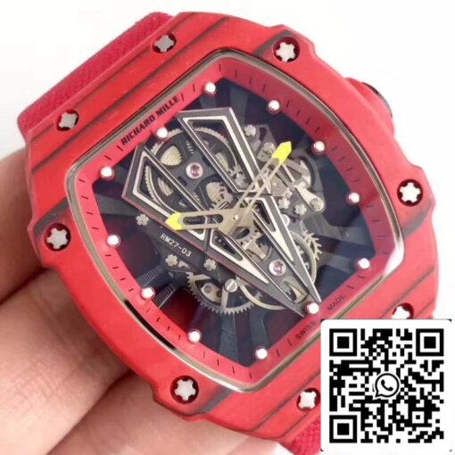 Richard Mille RM27-03 KV Factory 1:1 Best Edition Swiss ETA9015 Red Forged Carbon - Image 6