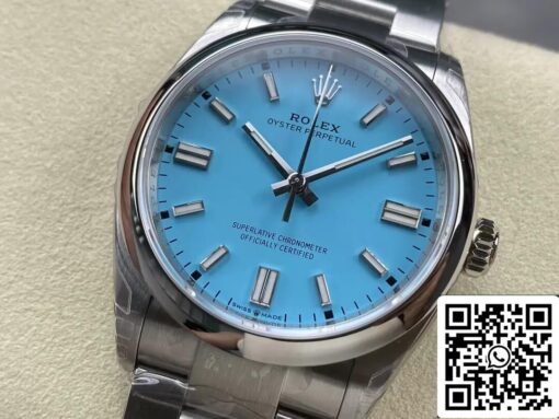 Rolex Oyster Perpetual M126000-0006 36MM 1:1 Best Edition VS Factory Turquoise Blue Dial - Imagen 8