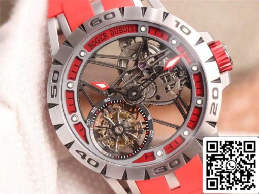 Roger Dubuis Excalibur Spider RDDBEX0572 Hollow Flight Tourbillon 1:1 Best Edition JB Factory Red Strap Swiss RD505SQ - Image 7