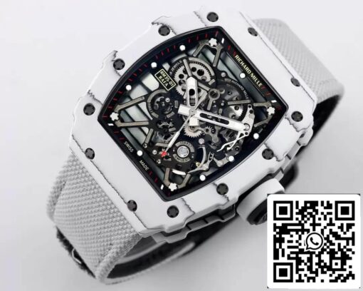 Richard Mille RM35-01 1:1 Best Edition BBR Factory White Carbon Fiber Case - Image 8