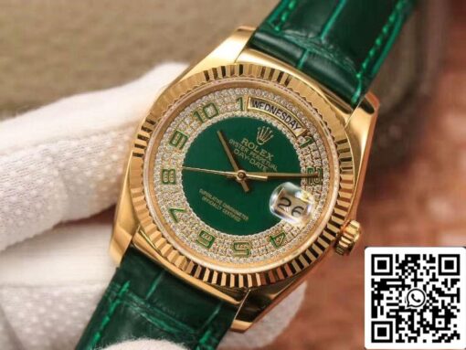 Rolex Day-Date 118138 1:1 Best Edition green dial with diamonds Swiss ETA2836 - 이미지 8