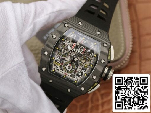 Richard Mille RM11-03 1:1 Best Edition KV Factory Black Carbon Fiber Case - Image 3