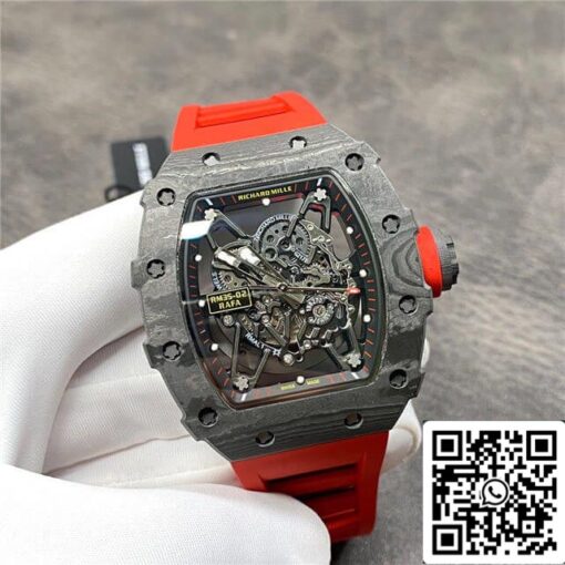 Richard Mille RM35-02 1:1 Best Edition KV Factory Carbon Fiber Red Strap - Image 8