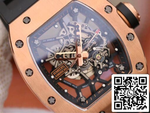 Richard Mille RM035 Americas KV Factory 1:1 Best Edition Rose Gold Black Strap – Bild 8