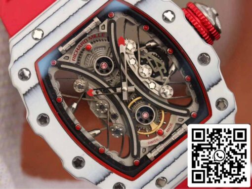 Richard Mille RM53-01 1:1 Best Edition KV Factory TPT Carbon Fiber Red Strap - Image 9