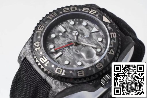 Rolex GMT-MASTER II Diw 1:1 Best Edition Carbon Fiber Black Fabric Strap - Image 7