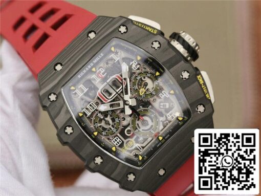 Richard Mille RM11-03 1:1 Best Edition KV Factory Carbon Fiber Red Strap - Image 3