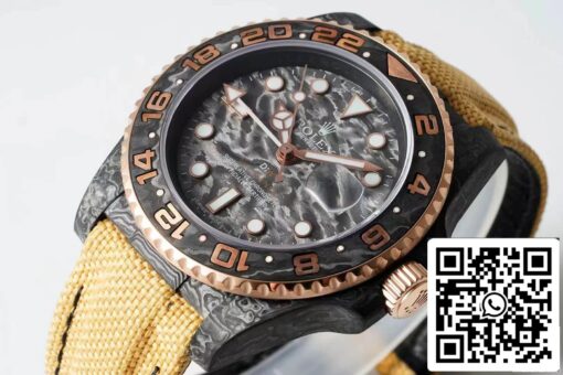 Rolex GMT-MASTER II Diw 1:1 Best Edition Brown Fabric Strap - Image 7