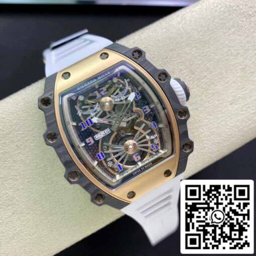 Richard Mille RM21-01 1:1 Best Edition RM Factory Tourbillon Skeleton Dial White Strap - Image 8