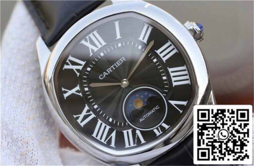 Drive De Cartier Moonphase WGNM0009 1:1 Best Edition Stainless Steel Black Dial - Image 8