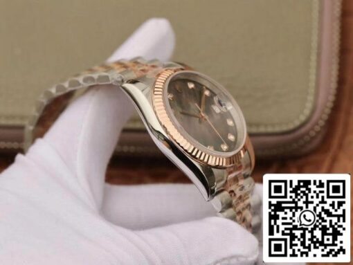 Rolex Datejust  36mm GM Factory 1:1 Best Edition Gray Dial Diamond Markers 18K Gold Wrapped Swiss ETA3135 - Image 5