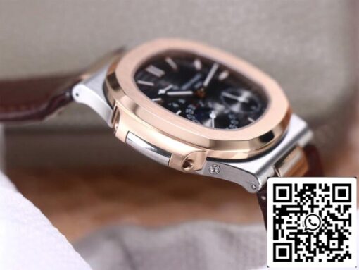 Patek Philippe Nautilus 5712GR-001 1:1 Best Edition PF Factory Rose Gold Leather Belt - Imagen 4