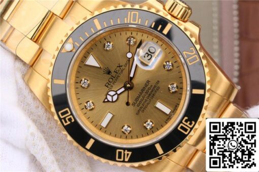 Rolex Submariner 116618 1:1 Best Edition Noob Factory V7 Gild Diamond-Studded Dial - Image 10