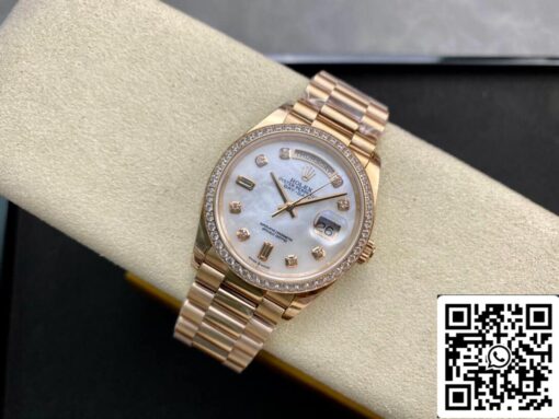 Rolex Day Date 128238 1:1 Best Edition EW Factory V2 Diamond-set Bezel - Imagen 6