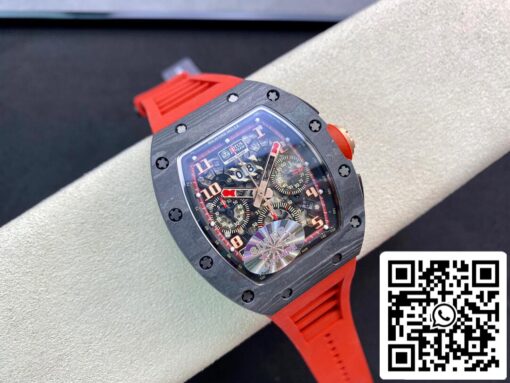 Richard Mille RM011 1:1 Best Edition KV Factory V3 Red Rubber Strap – Bild 7