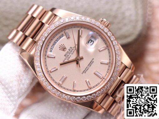 Rolex Day Date M228345RBR-0007 1:1 Best Edition EW Factory Rose Gold - Imagen 9