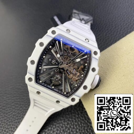 Richard Mille RM12-01 Tourbillon 1:1 Best Edition RM Factory White Rubber Strap - Image 4