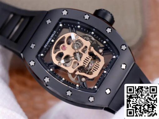 Richard Mille RM52-01 Tourbillon 1:1 Best Edition JB Factory Rose Gold Skull Dial - Image 7