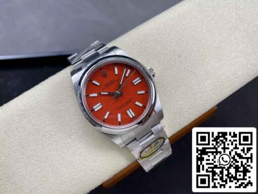 Rolex Oyster Perpetual M124300-0007 41MM 1:1 Best Edition Clean Factory Coral Red Dial - Image 4