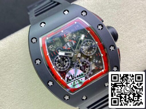 Richard Mille RM011 1:1 Best Edition KV Factory Ceramic Black Strap - 이미지 5