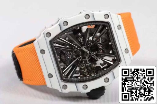 Richard Mille RM12-01 Tourbillon 1:1 Best Edition RM Factory Carbon Fiber Case Orange Strap - Image 6