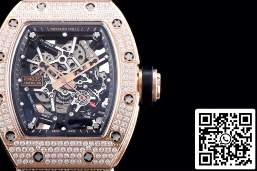 Richard Mille RM035 Americas 1:1 Best Edition KV Factory Rose Gold Diamond Case – Bild 6