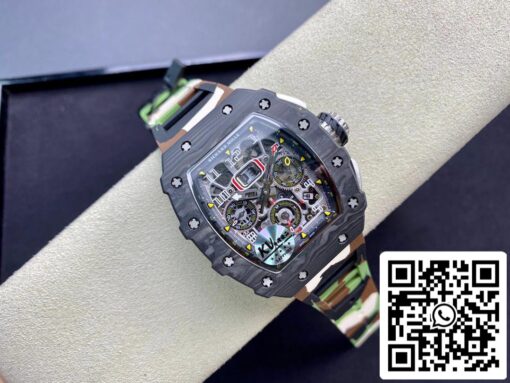 Richard Mille RM-011 1:1 Best Edition KV Factory V2 Carbon Fiber Camo Strap — изображение 9