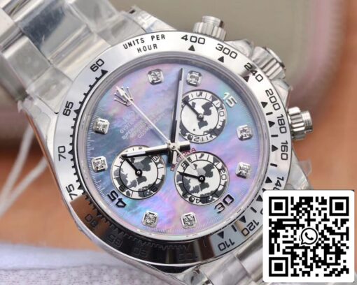 Rolex Daytona Cosmograph 116509-0064 1:1 Best Edition JH Factory 18K White Gold Fritillaria Dial - Image 6