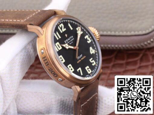 Zenith Pilot Type 20 Extra XF Factory Mechanical Watches 1:1 Best Edition Swiss ETA2824-2 Black Dial - Image 5