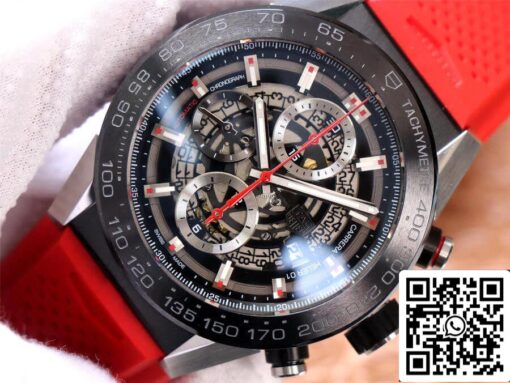 TAG Heuer Carrera CAR2A1Z.FT6050 1:1 Best Edition XF Factory Red Rubber Strap - Image 9