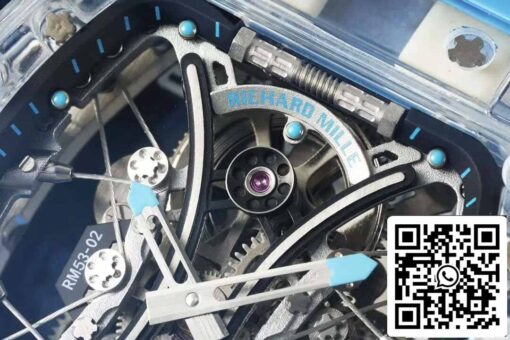 Richard Mille RM053-02 Tourbillon 1:1 Best Edition RM Factory Blue Rubber Strap - Image 7