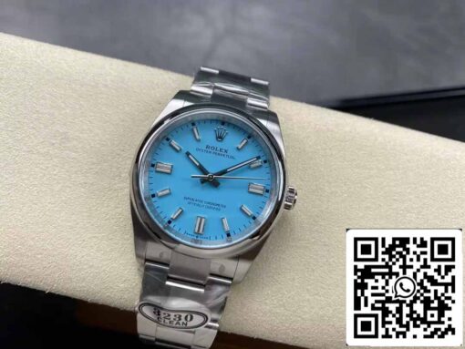 Rolex Oyster Perpetual M126000-0006 36MM 1:1 Best Edition Clean Factory Turquoise Blue Dial - Image 7