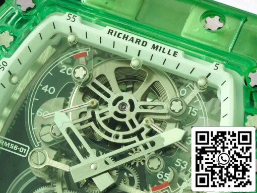 Richard Mille RM 56-01 Tourbillon 1:1 Best Edition RM Factory Green Transparent Case - Image 7