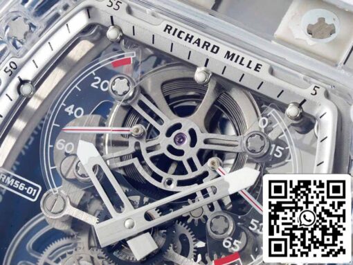 Richard Mille RM 56-01 Tourbillon 1:1 Best Edition RM Factory White Rubber Strap - Image 7